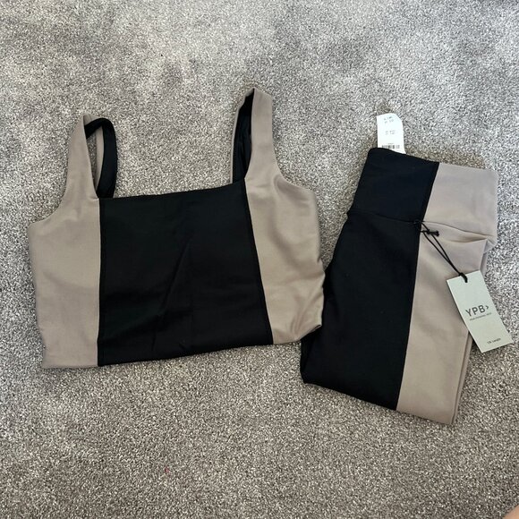 Abercrombie YPB Taupe/Black Colorblock Set - Picture 1 of 3